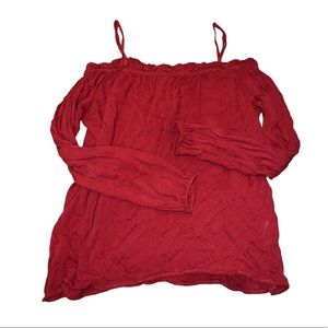 Wine Red (Strapless) Blouse